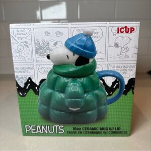 ICUP Peanuts Snoopy Molded Puffer Jacket Mug 16oz New Open Box Collectible Lid